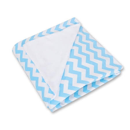 Wendbare Babyautositzdecke - Chevron blau und weiß